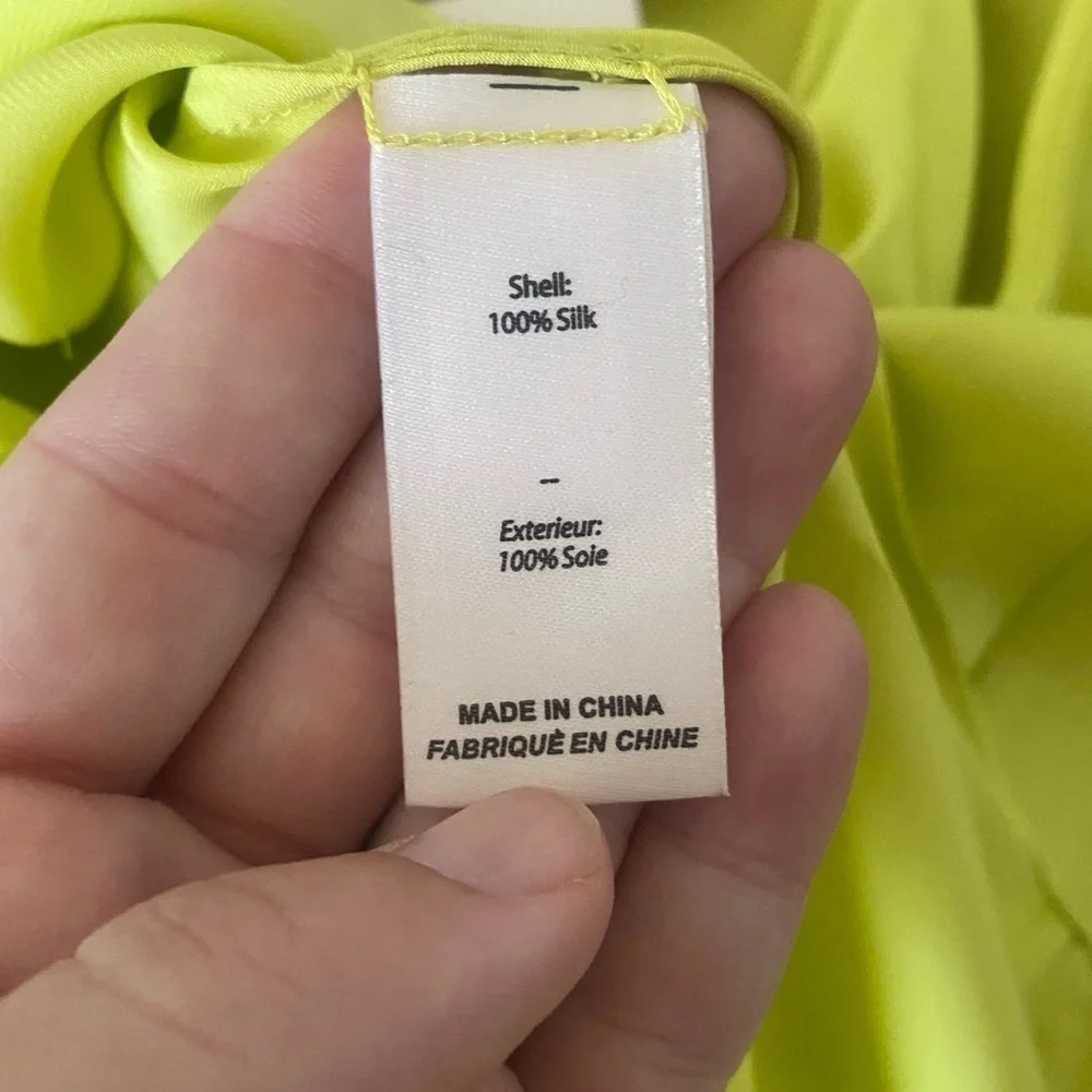 Cinq a Sept Marta Beaded Tassel Cowl Neck Silk Cami Top Key Lime Y2K Style - Picture 11 of 14